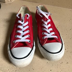 Red Converse kick around shoes